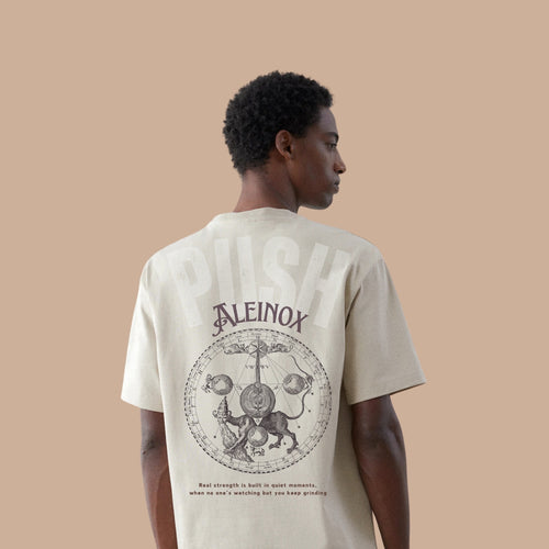 ALEINOX Men's Printed Round Neck Pure Cotten T-shirt